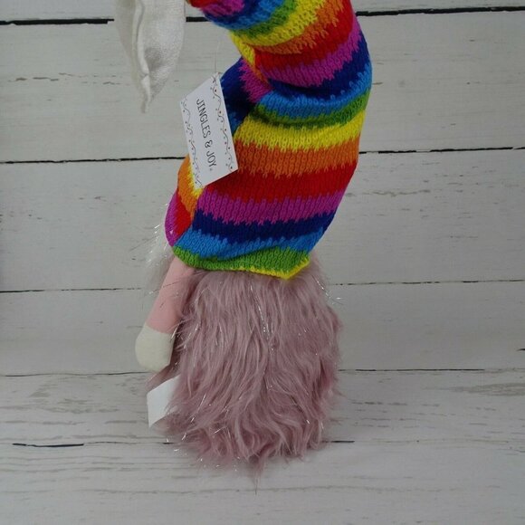 New Jingles & Joy Nordic Gnome Rainbow Pride Crochet Christmas Home Decor - Picture 9 of 12